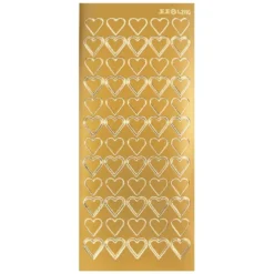 Sticker, Herzen, gold