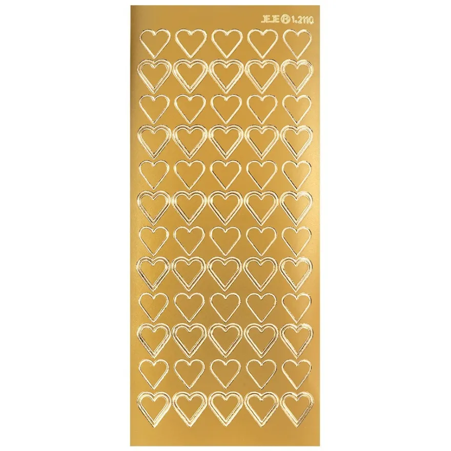Sticker, Herzen, gold
