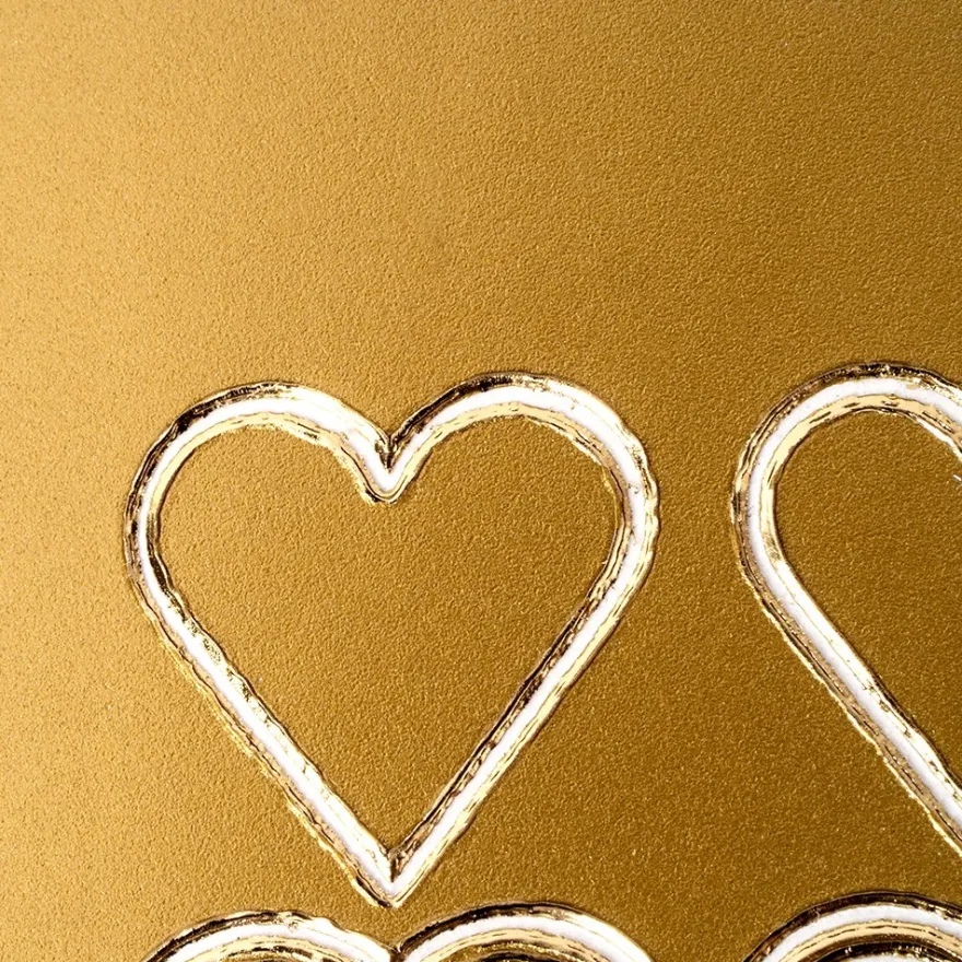 Sticker, Herzen, gold
