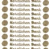 Sticker, Herzlichen Dank, gold