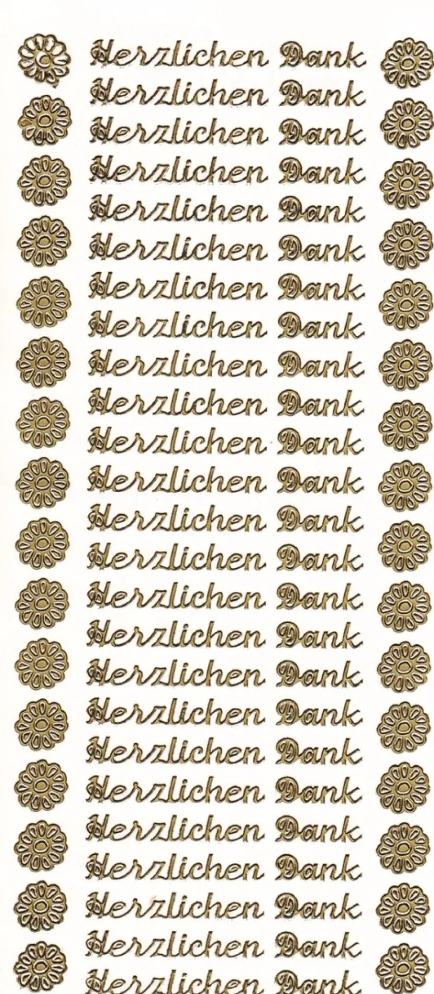 Sticker, Herzlichen Dank, gold
