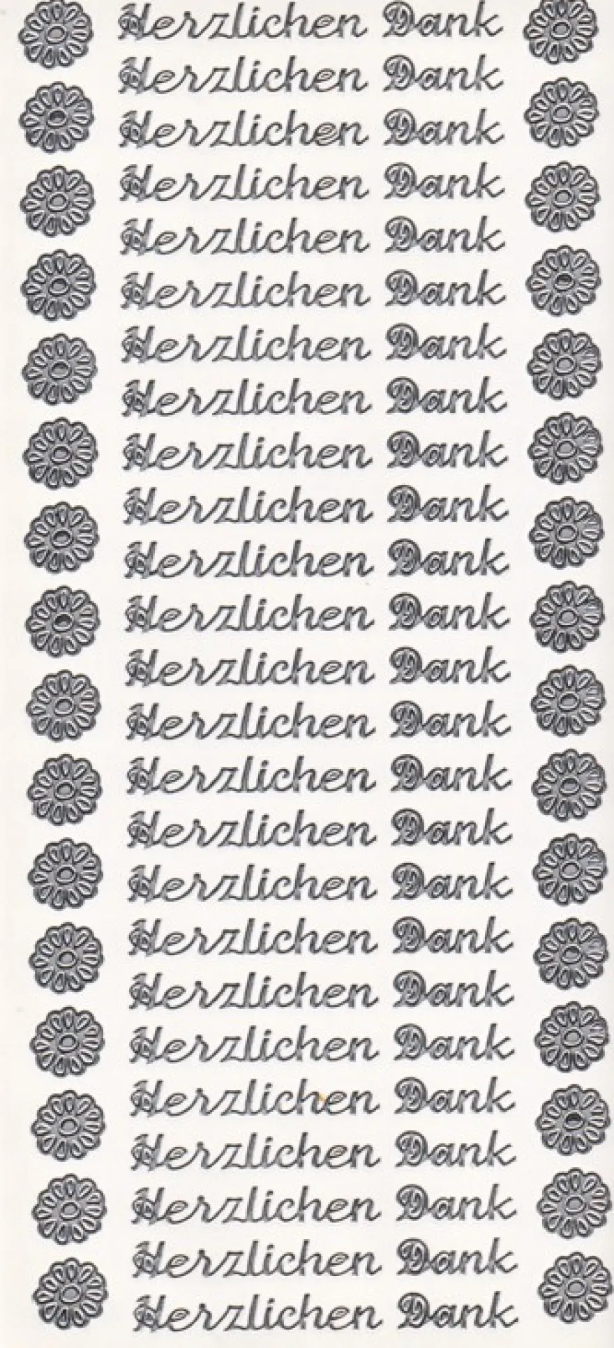 Sticker, Herzlichen Dank, silber