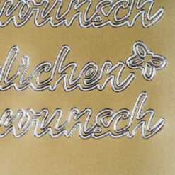 Sticker, Herzlichen Glückwunsch, Perlmuttfolie, gold