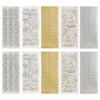 Sticker, Hochzeit 2, Perlmutt- und Lackfolie, 5 verschiedene Designs, 10 Bogen