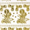 Sticker, Kerzen mit Ilex & Ecken, Spiegelfolie, gold
