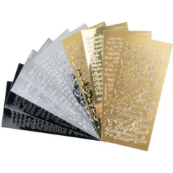 Sticker, Kondolenz, verschiedene Designs in Silber, Gold und Schwarz, 10 Bogen