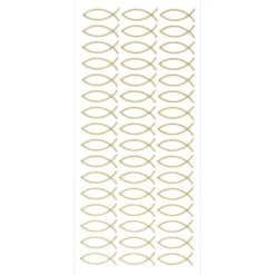 Sticker, Konfirmation/Fisch, gold