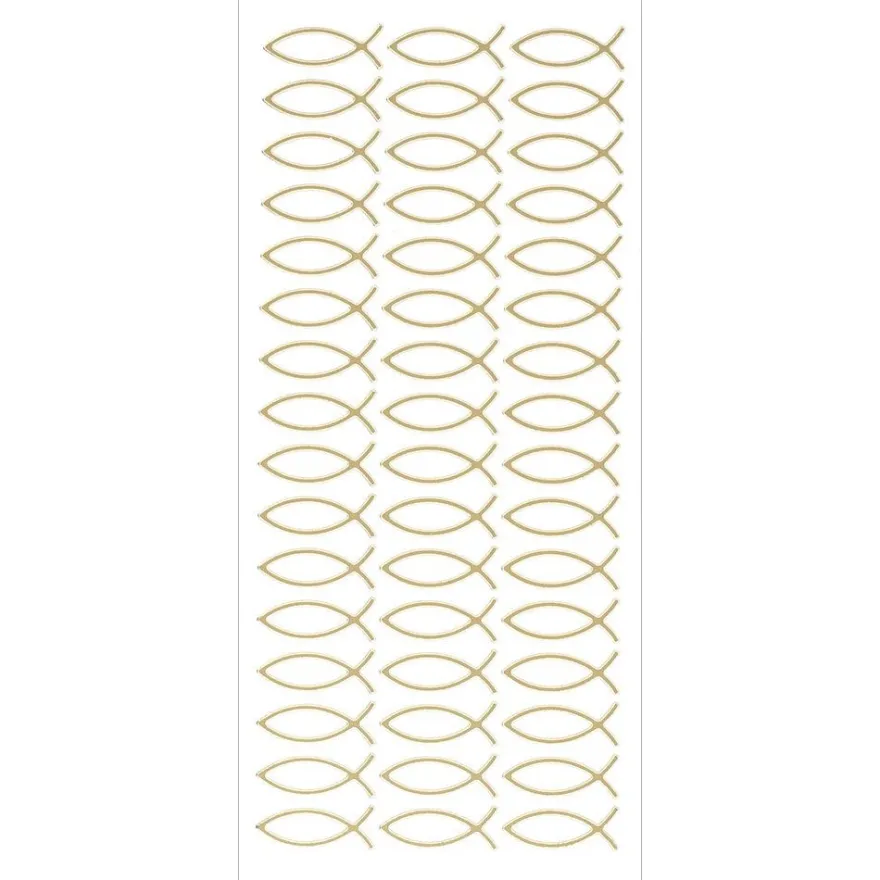 Sticker, Konfirmation/Fisch, gold