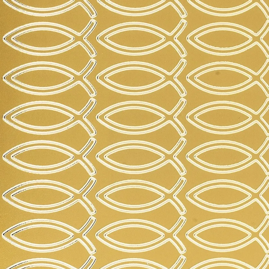 Sticker, Konfirmation/Fisch, gold