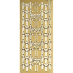 Sticker, Kreuze 2, Perlmuttfolie, gold