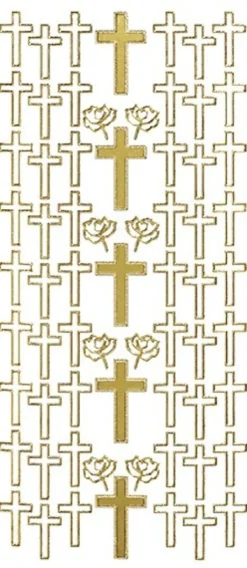 Sticker, Kreuze 2, Perlmuttfolie, gold
