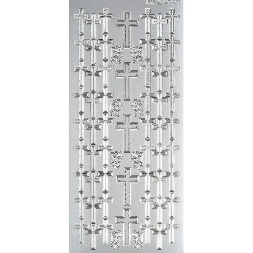 Sticker, Kreuze 2, Perlmuttfolie, silber