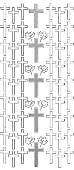 Sticker, Kreuze 2, Perlmuttfolie, silber