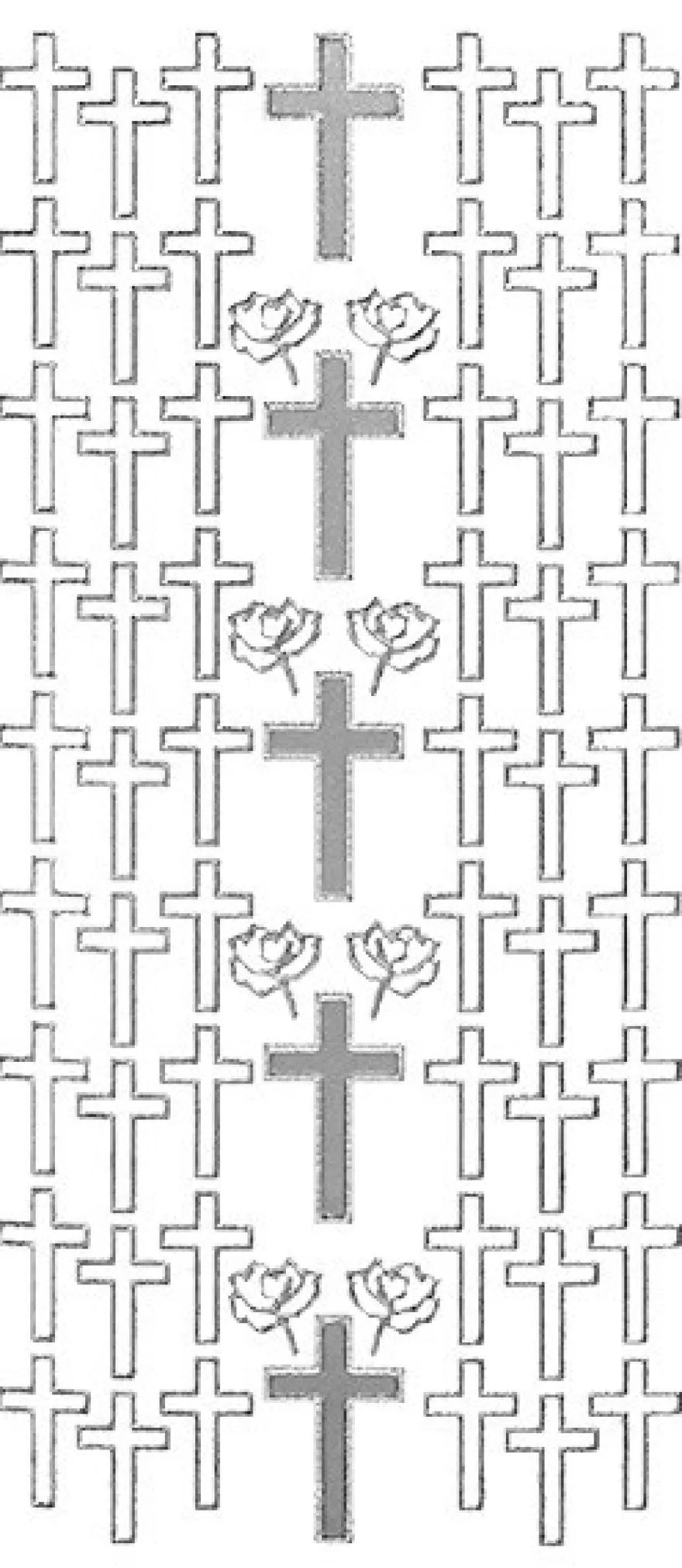 Sticker, Kreuze 2, Perlmuttfolie, silber