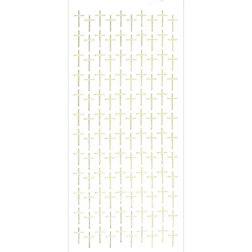 Sticker, Kreuze, Spiegelfolie gold