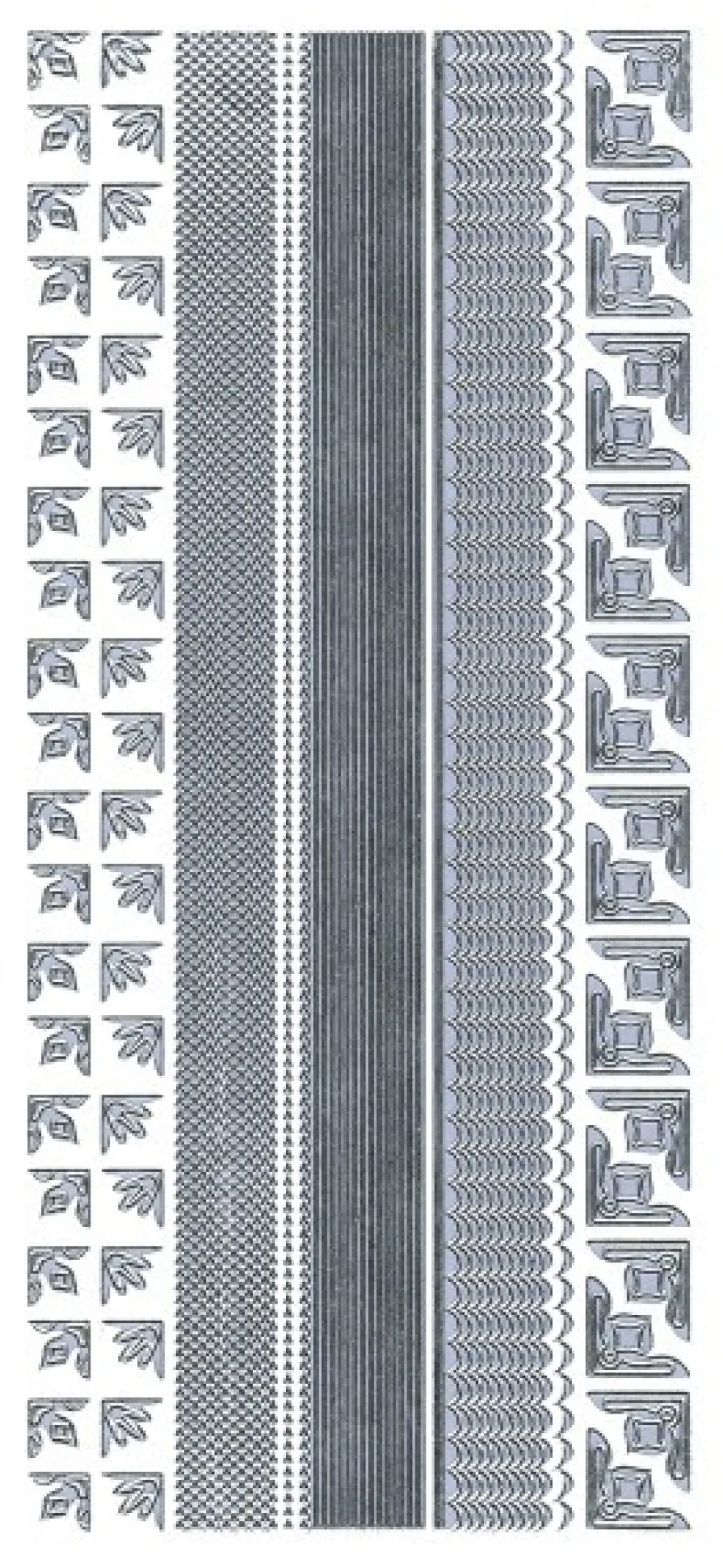Sticker, Linien und Eck-Ornamente, silber