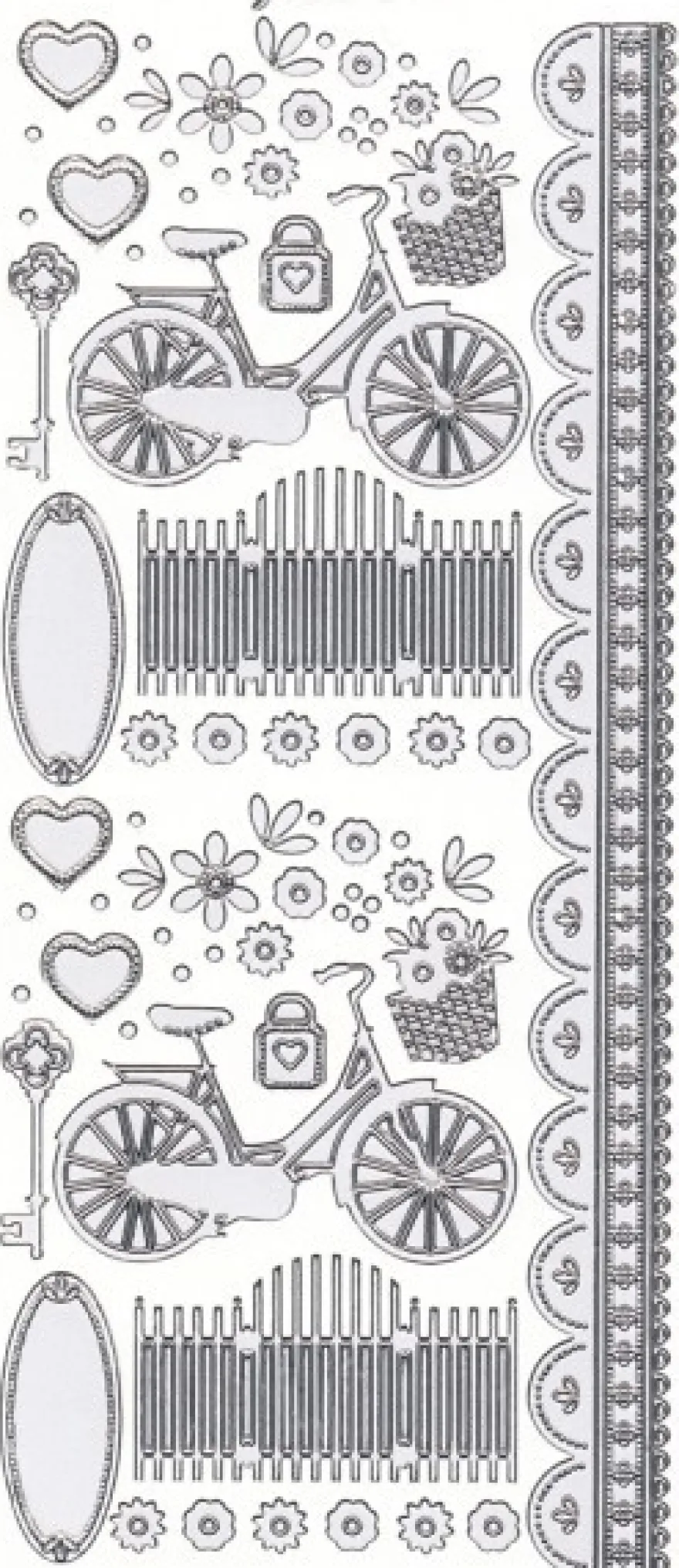 Sticker, "Marie Eve Bikes", Fahrrad, Perlmuttfolie, Silberkontur