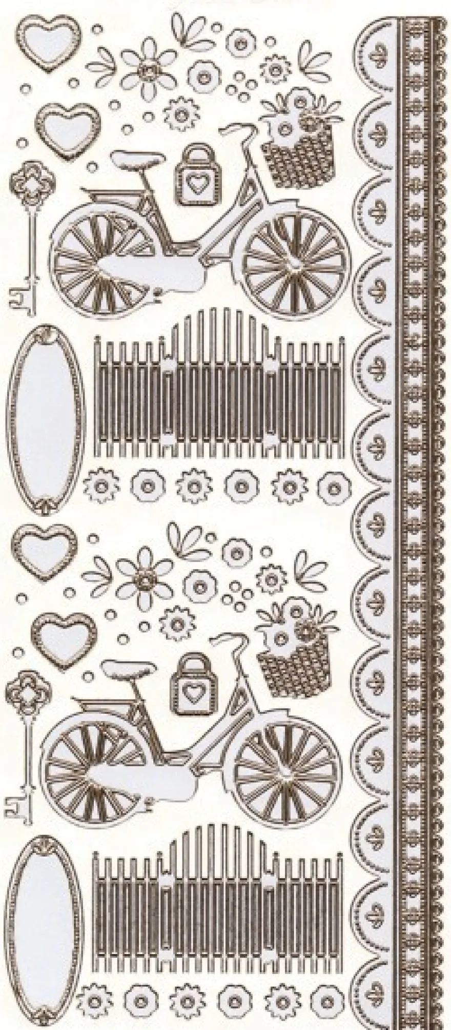 Sticker, "Marie Eve Bikes", Fahrrad, Perlmuttfolie, Goldkontur