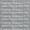 Sticker, Merry Christmas and a Happy New Year, Perlmuttfolie, silber