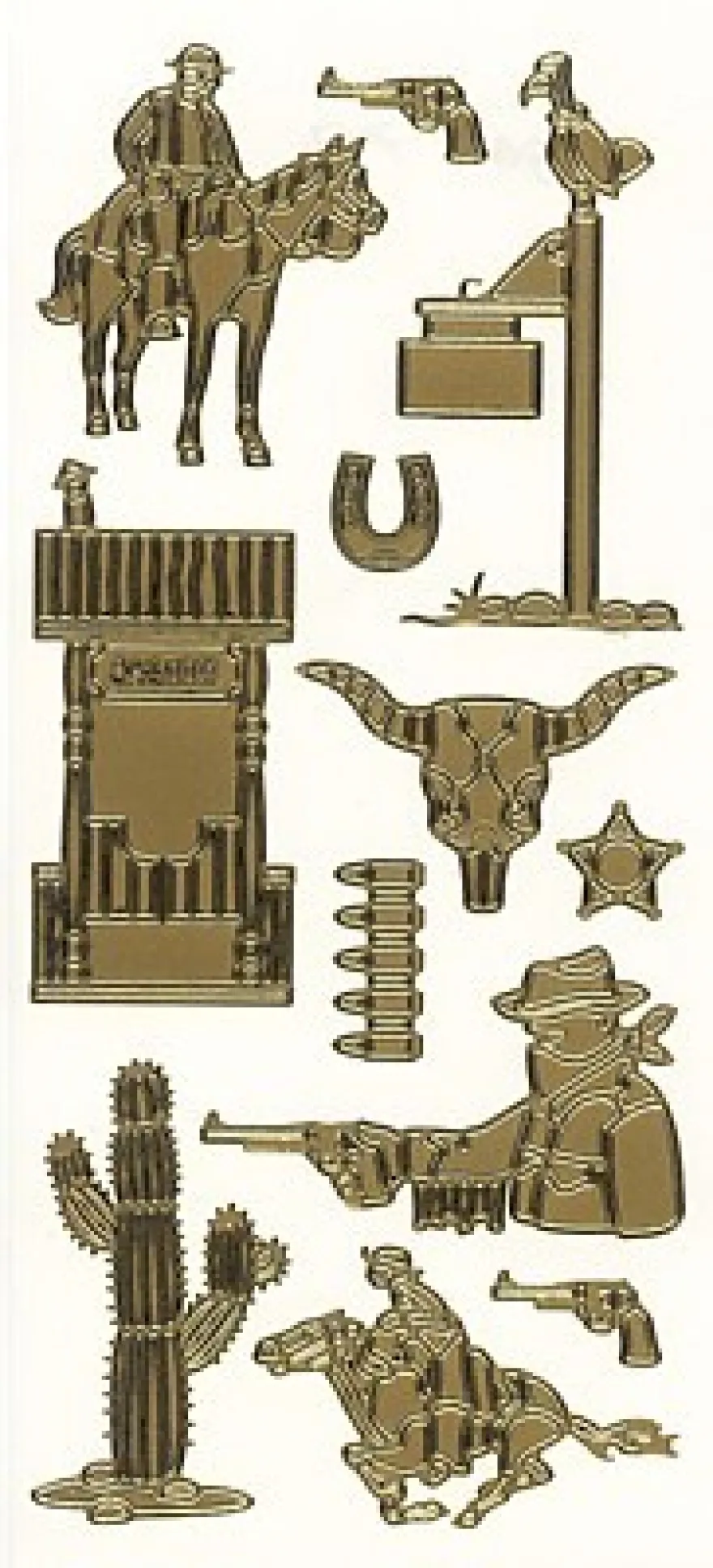 Sticker, Motiv Cowboy, gold