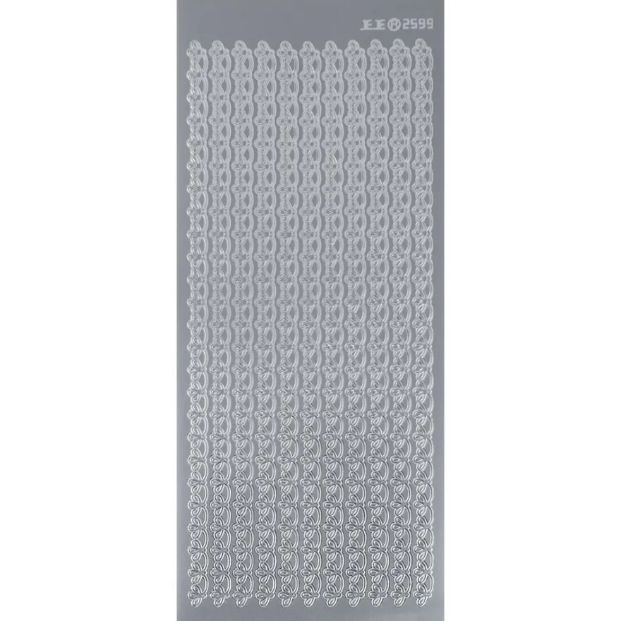 Sticker, Ornamentbordüre, Perlmuttfolie, silber