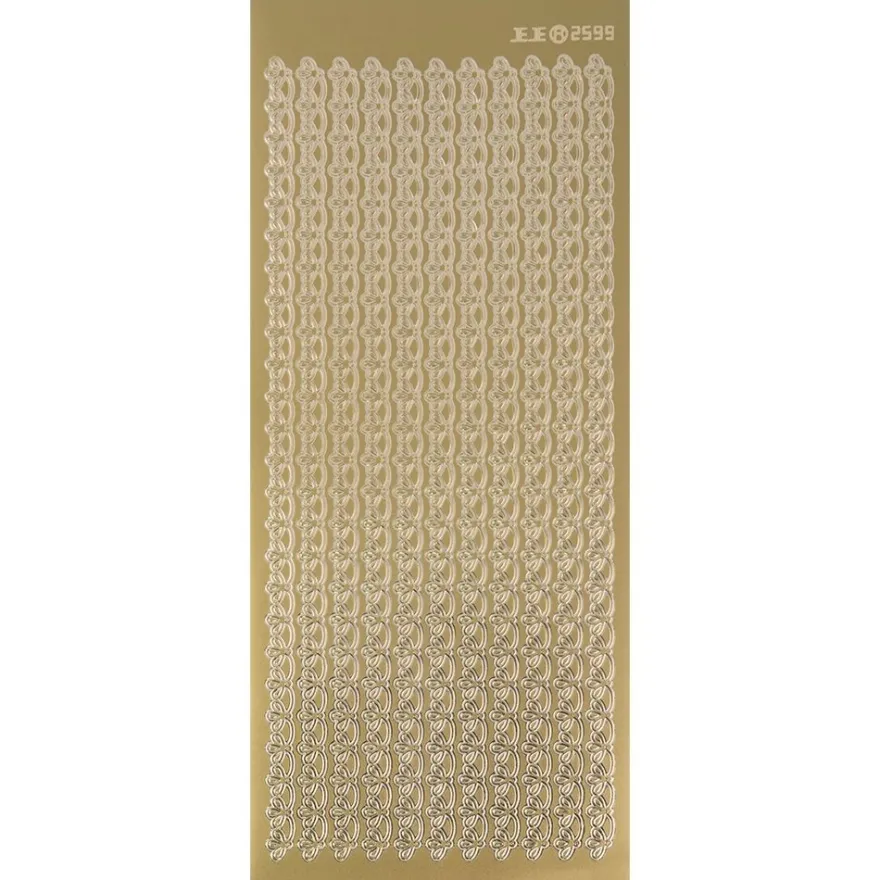 Sticker, Ornamentbordüre, Perlmuttfolie, gold