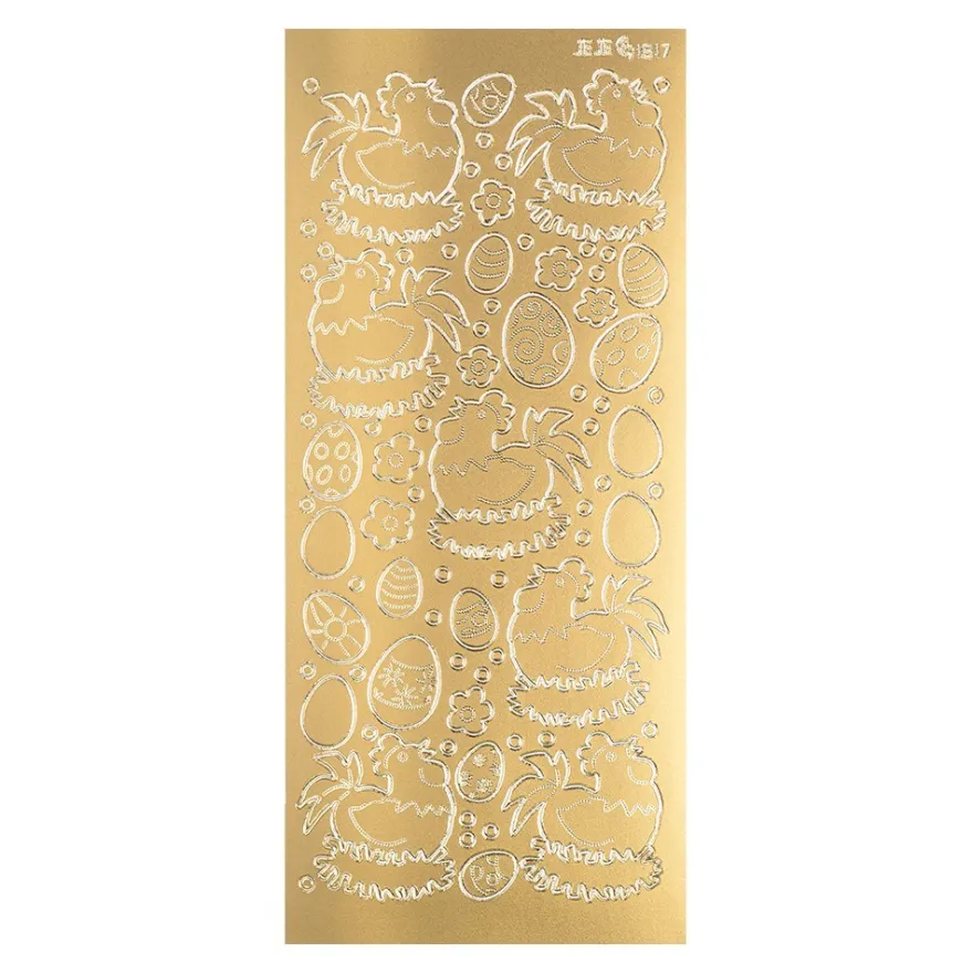 Sticker Ostereier & Hennen, gold