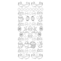 Sticker Ostermotive gemischt, silber