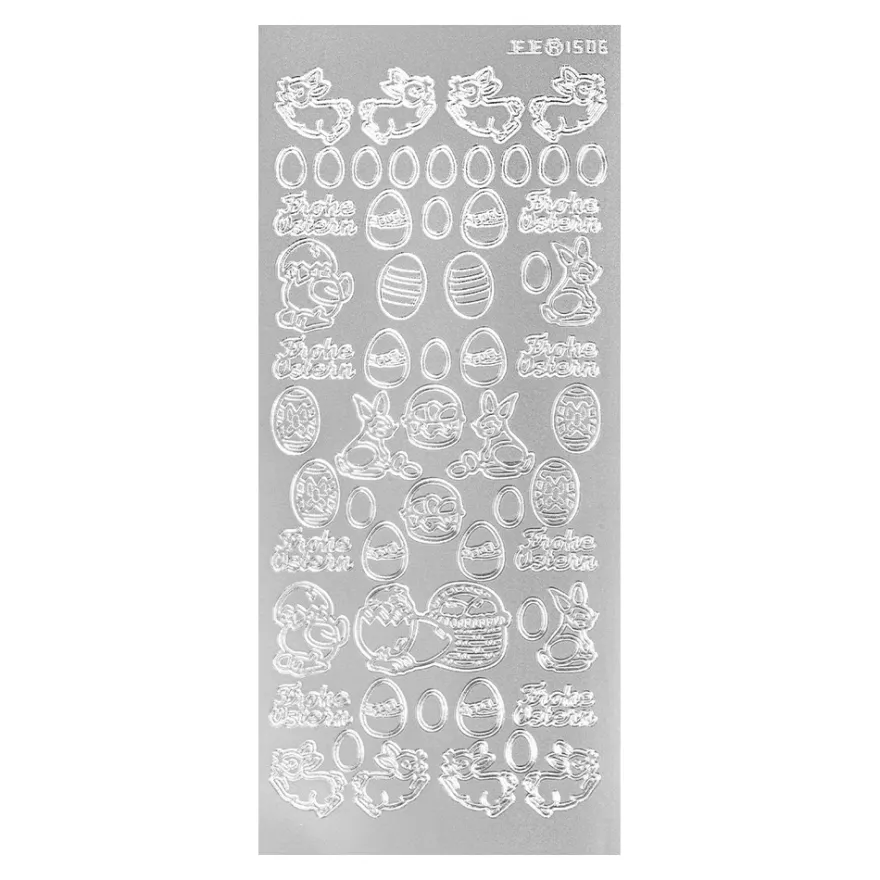 Sticker Ostermotive gemischt, silber