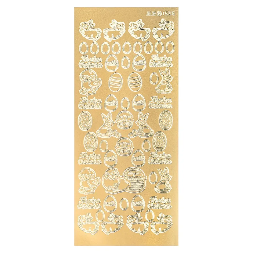 Sticker Ostermotive gemischt, gold