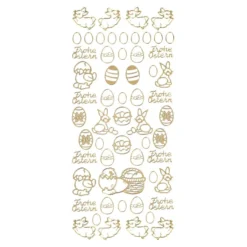 Sticker Ostermotive gemischt, gold