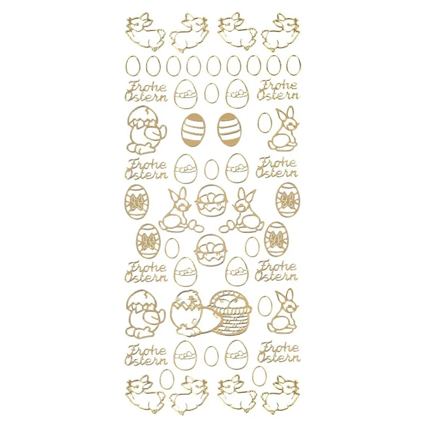 Sticker Ostermotive gemischt, gold