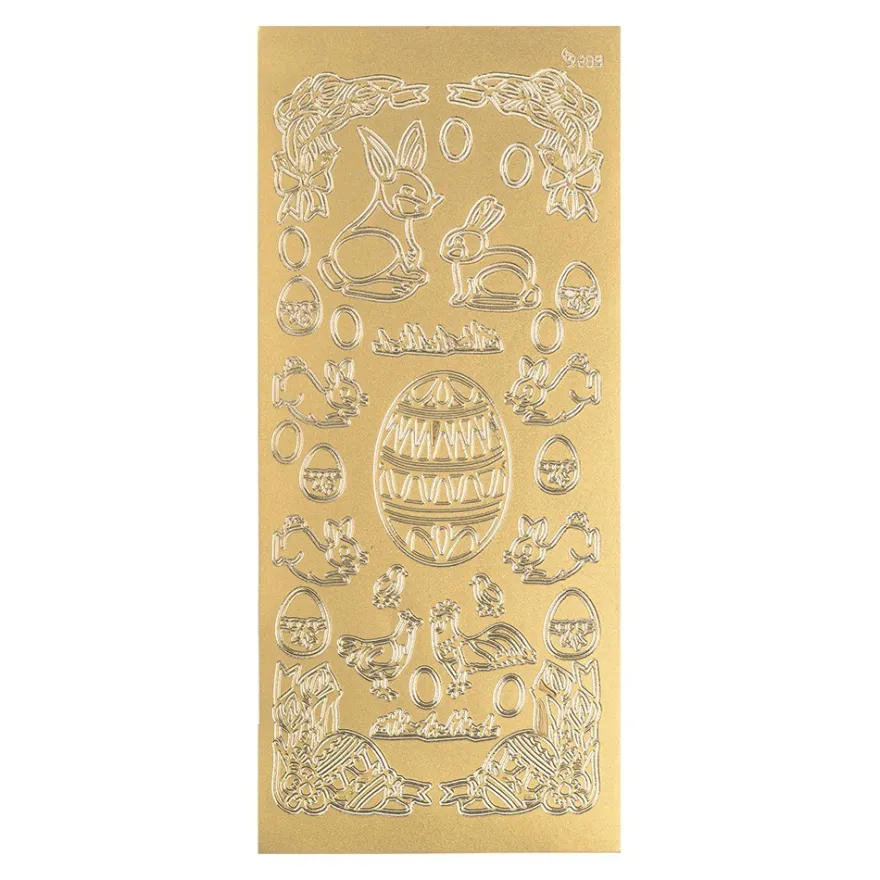 Sticker Ostermotiv Hase und Ei, gold