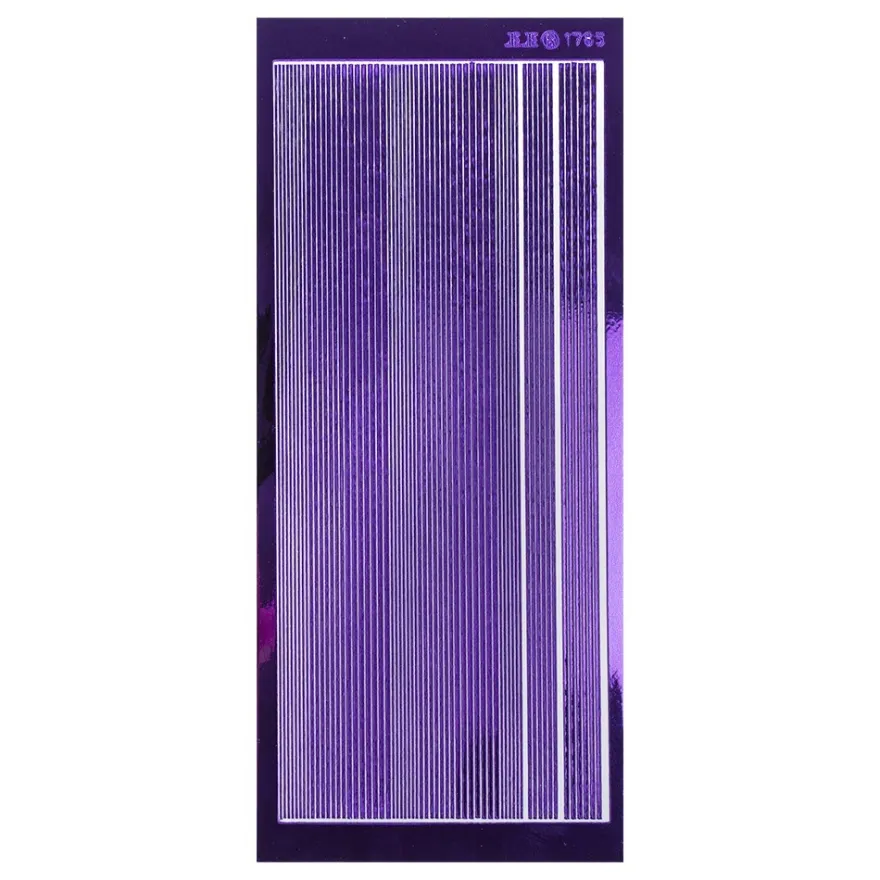 Sticker, schmale Linien, in 3 Breiten, Spiegelfolie violett