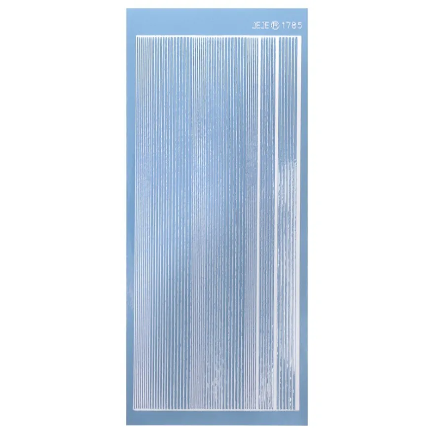 Sticker, schmale Linien, in 3 Breiten, Spiegelfolie hellblau