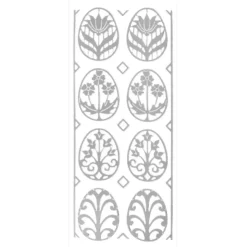 Sticker Schmuck-Ostereier, silber