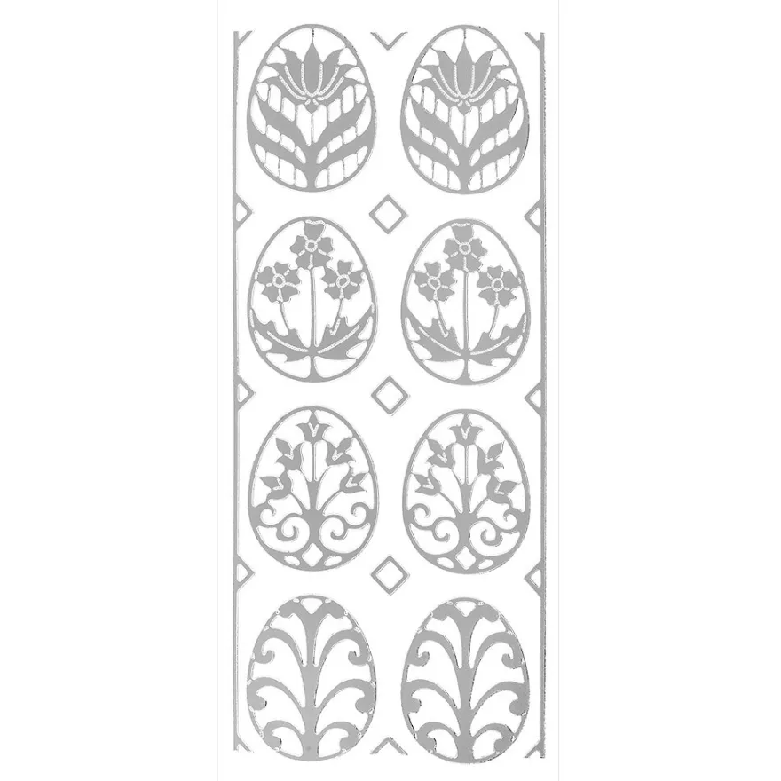 Sticker Schmuck-Ostereier, silber