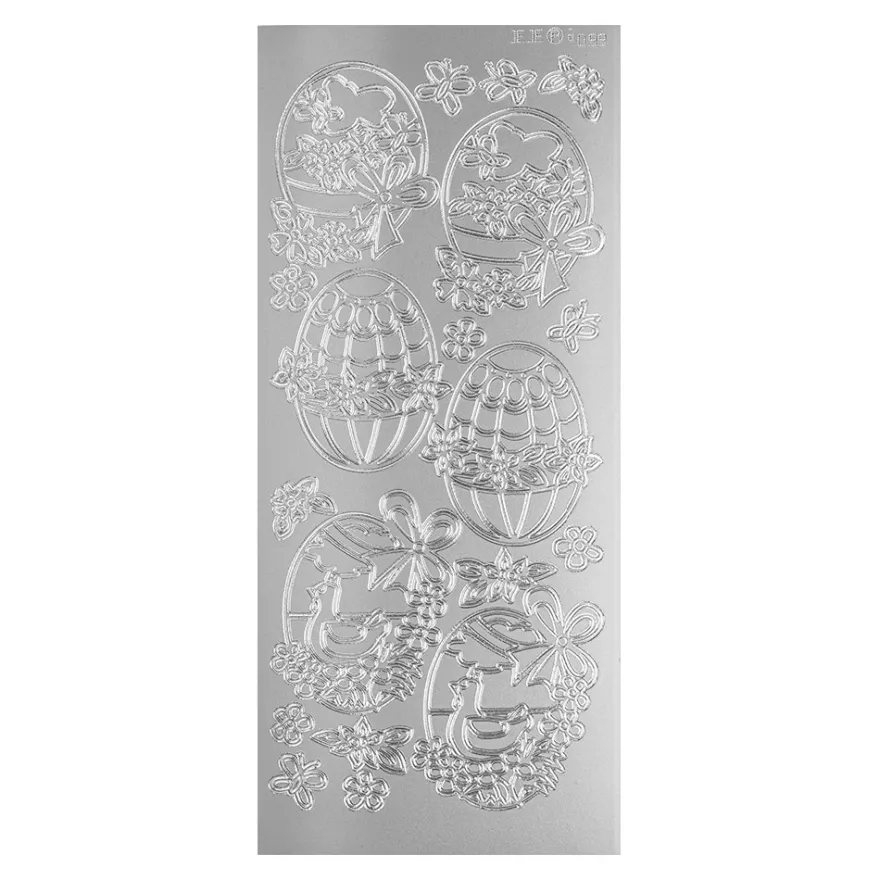 Sticker Schmuck-Ostereier, silber