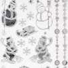 Sticker, Schneemänner & Schlitten, Spiegelfolie, silber
