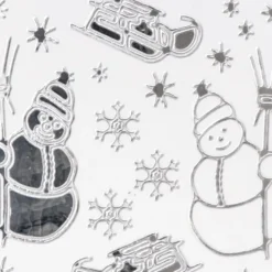Sticker, Schneemänner & Schlitten, Spiegelfolie, silber