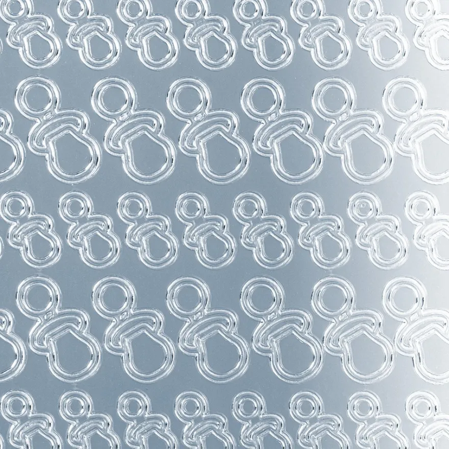 Sticker, Schnuller, Spiegelfolie, hellblau