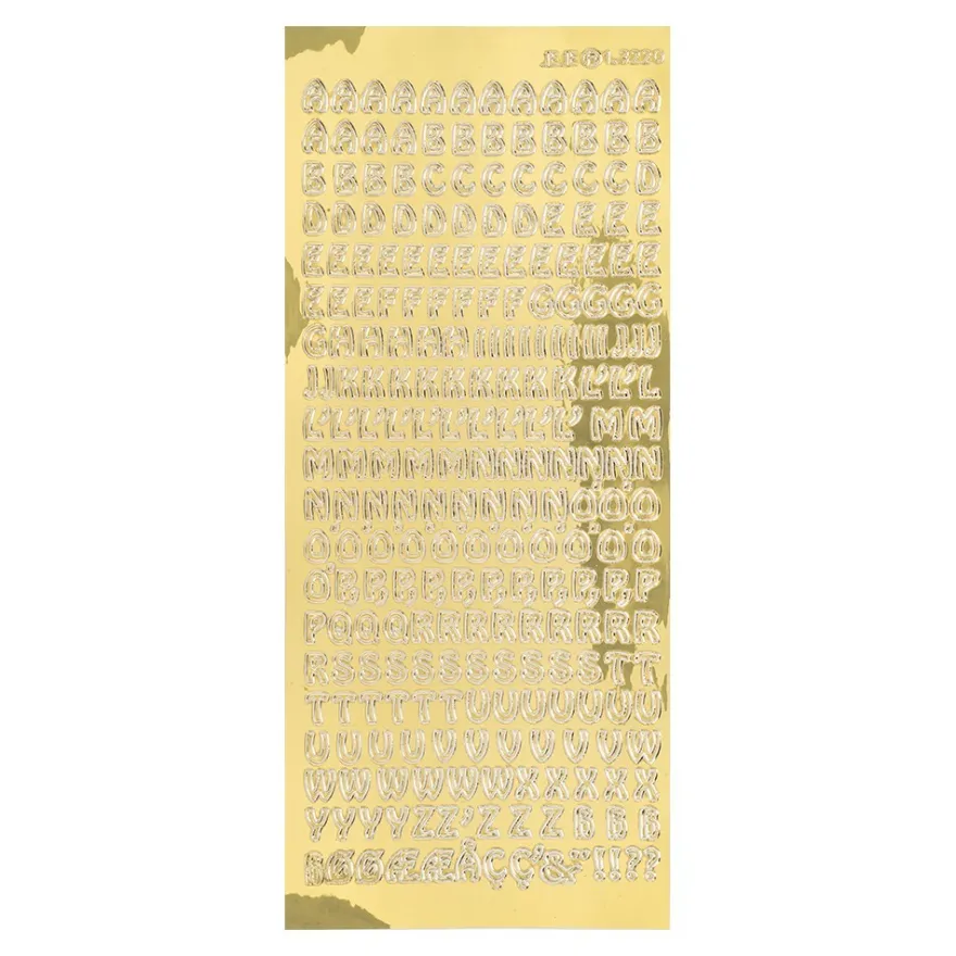 Sticker, Schrift, ABC Großbuchstaben, Spiegelfolie, gold