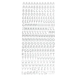 Sticker, Schrift, ABC Großbuchstaben, Spiegelfolie, silber