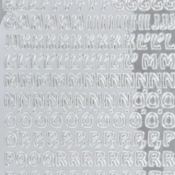Sticker, Schrift, ABC Großbuchstaben, Spiegelfolie, silber