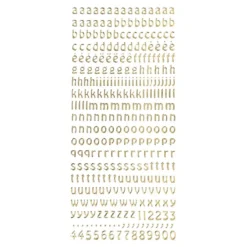 Sticker, Schrift, abc, Kleinbuchstaben, Spiegelfolie, gold