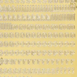 Sticker, Schrift, abc, Kleinbuchstaben, Spiegelfolie, gold