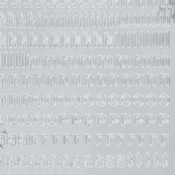 Sticker, Schrift, abc, Kleinbuchstaben, Spiegelfolie, silber