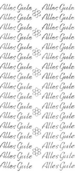 Sticker, Schrift, Alles Gute, Perlmuttfolie, silber