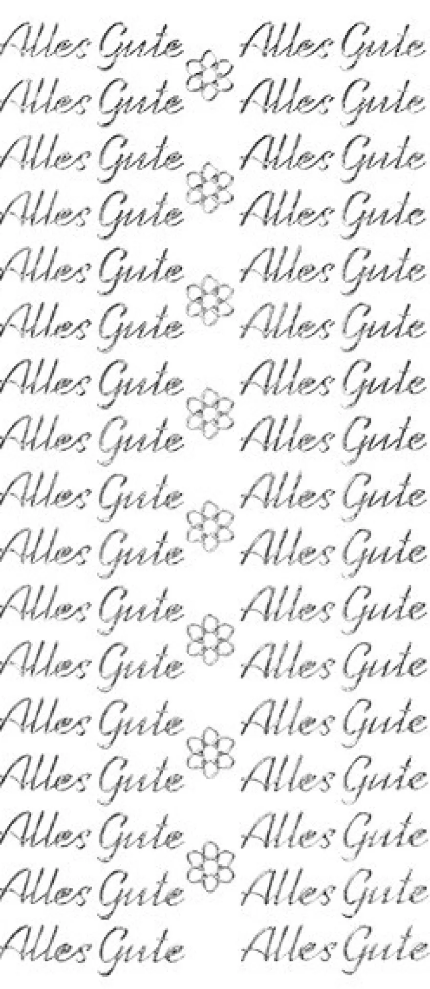 Sticker, Schrift, Alles Gute, Perlmuttfolie, silber