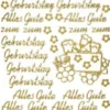 Sticker, Schrift, Alles Gute zum Geburtstag, Perlmuttfolie, gold